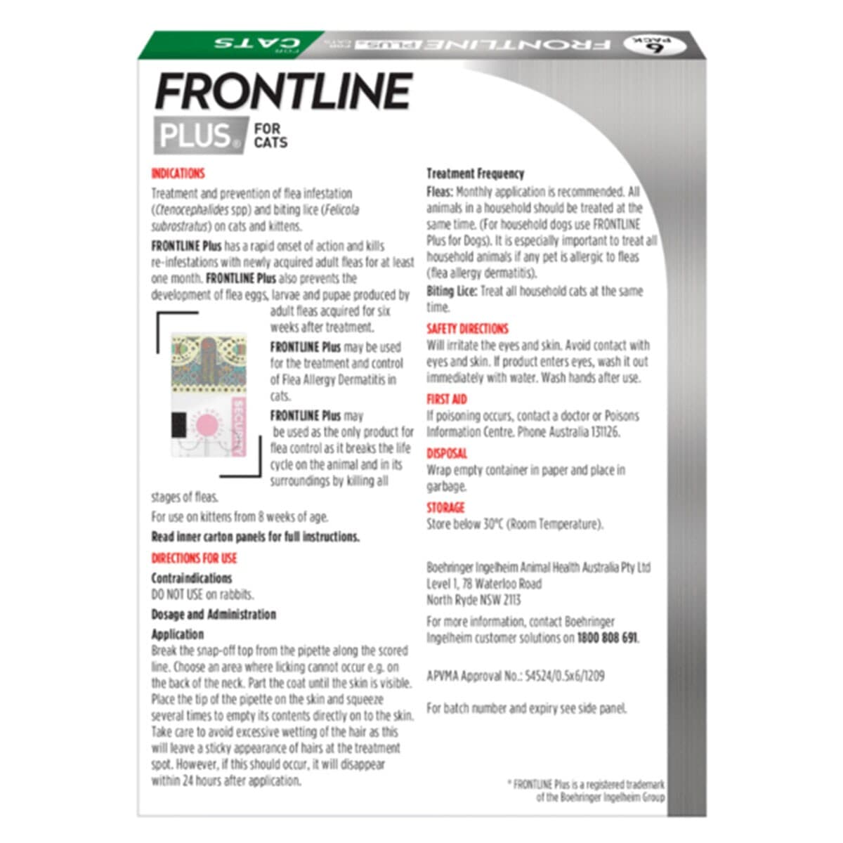 Thumbnail Frontline Plus For Cats Green 3 Doses