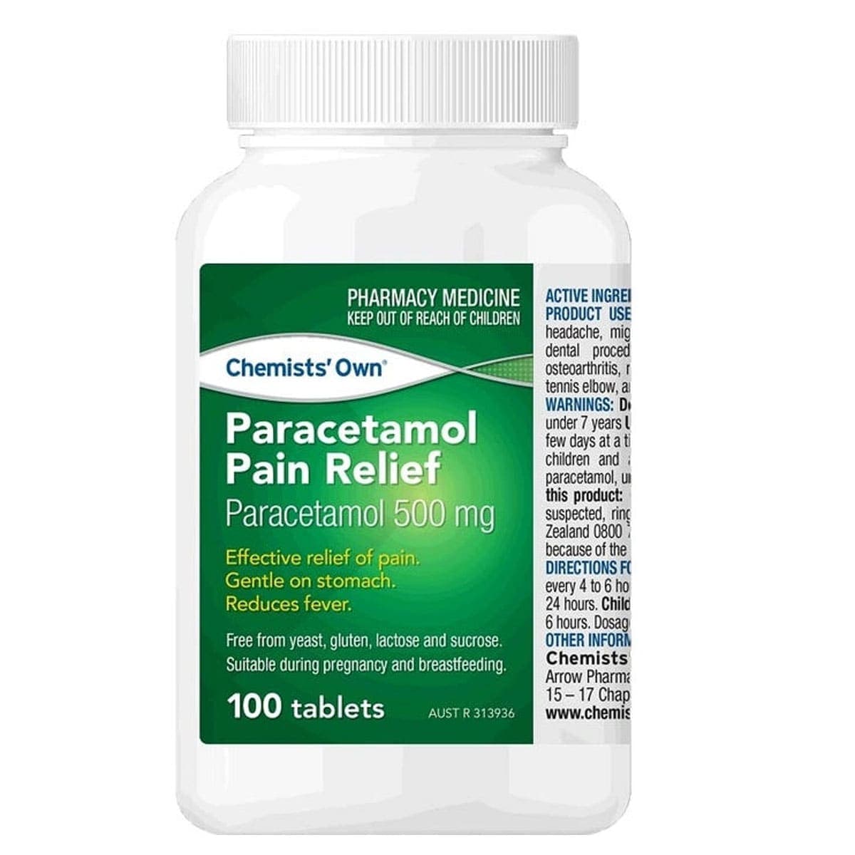 Chemists Own Paracetamol (500mg) Pain Relief 100 Tablets