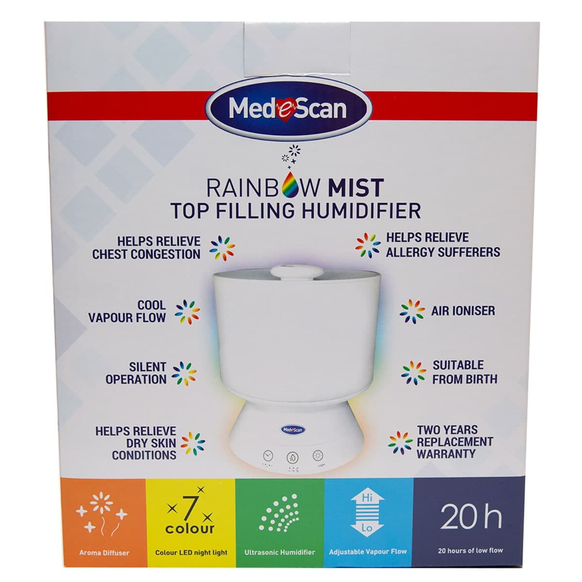 Thumbnail Medescan Rainbow Mist Top Fill Humidifier