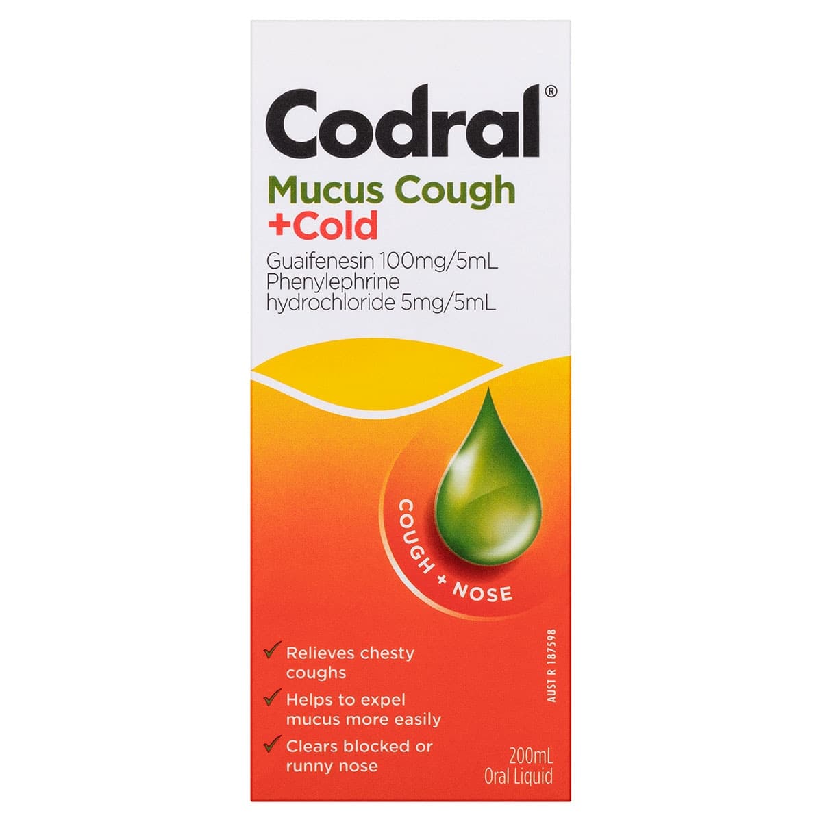 Codral Mucus Cough & Cold Liquid 200Ml