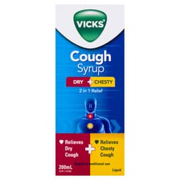 Vicks 2In1 Dry & Chesty Cough Liquid 200Ml