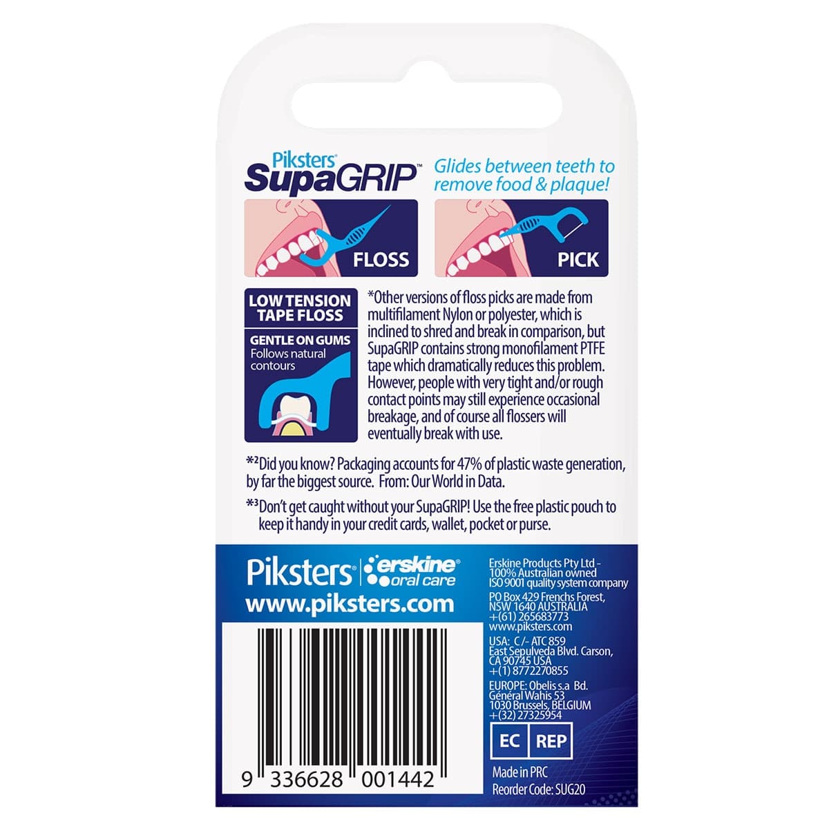 Thumbnail Piksters Supagrip Flosser Toothpick 20 Pack