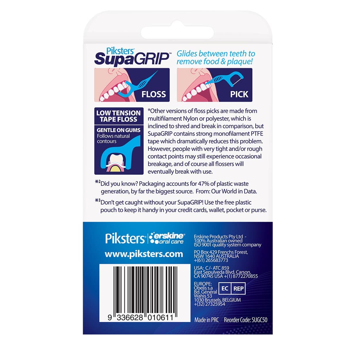 Thumbnail Piksters Supagrip Flosser Toothpick 50 Pack