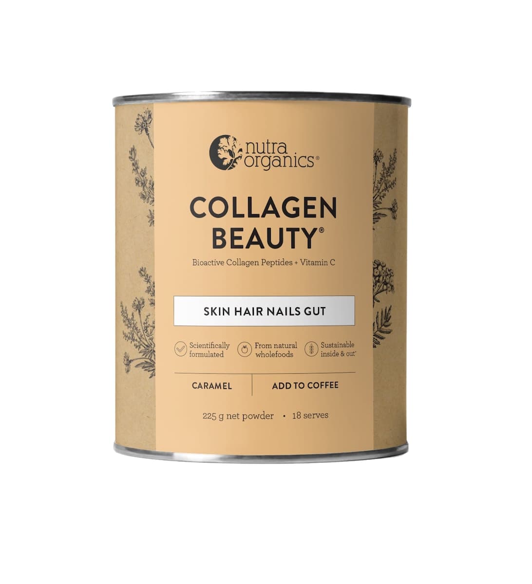 Nutra Organics Collagen Beauty Caramel 225G