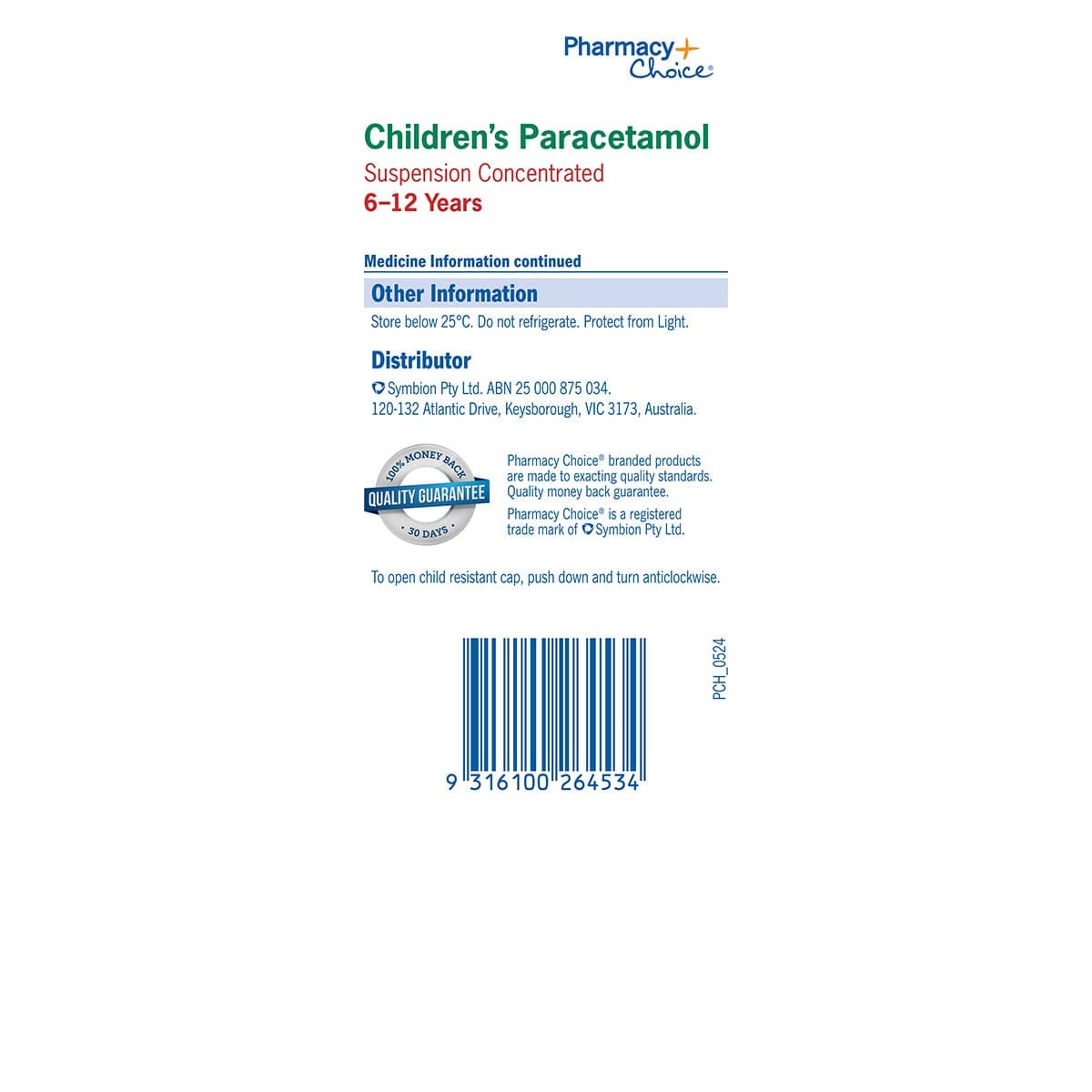 Thumbnail Pharmacy Choice Children's Paracetamol 6-12 Years 200ml