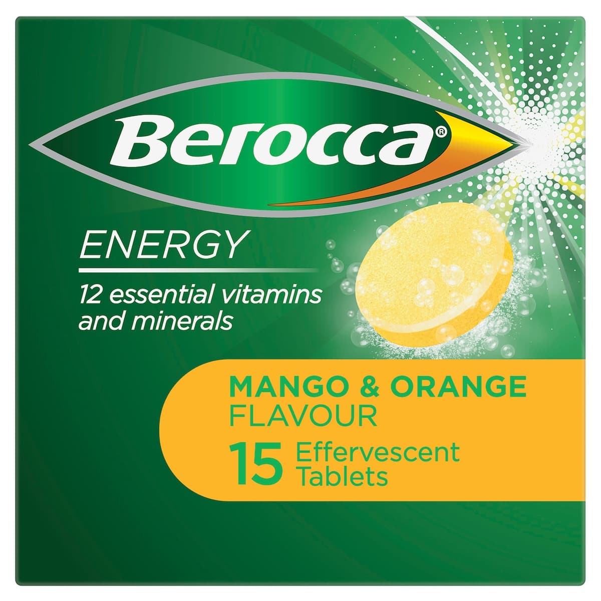 Thumbnail Berocca Energy Mango & Orange 15 Effervescent Tablet