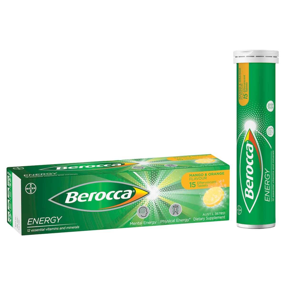 Thumbnail Berocca Energy Mango & Orange 15 Effervescent Tablet