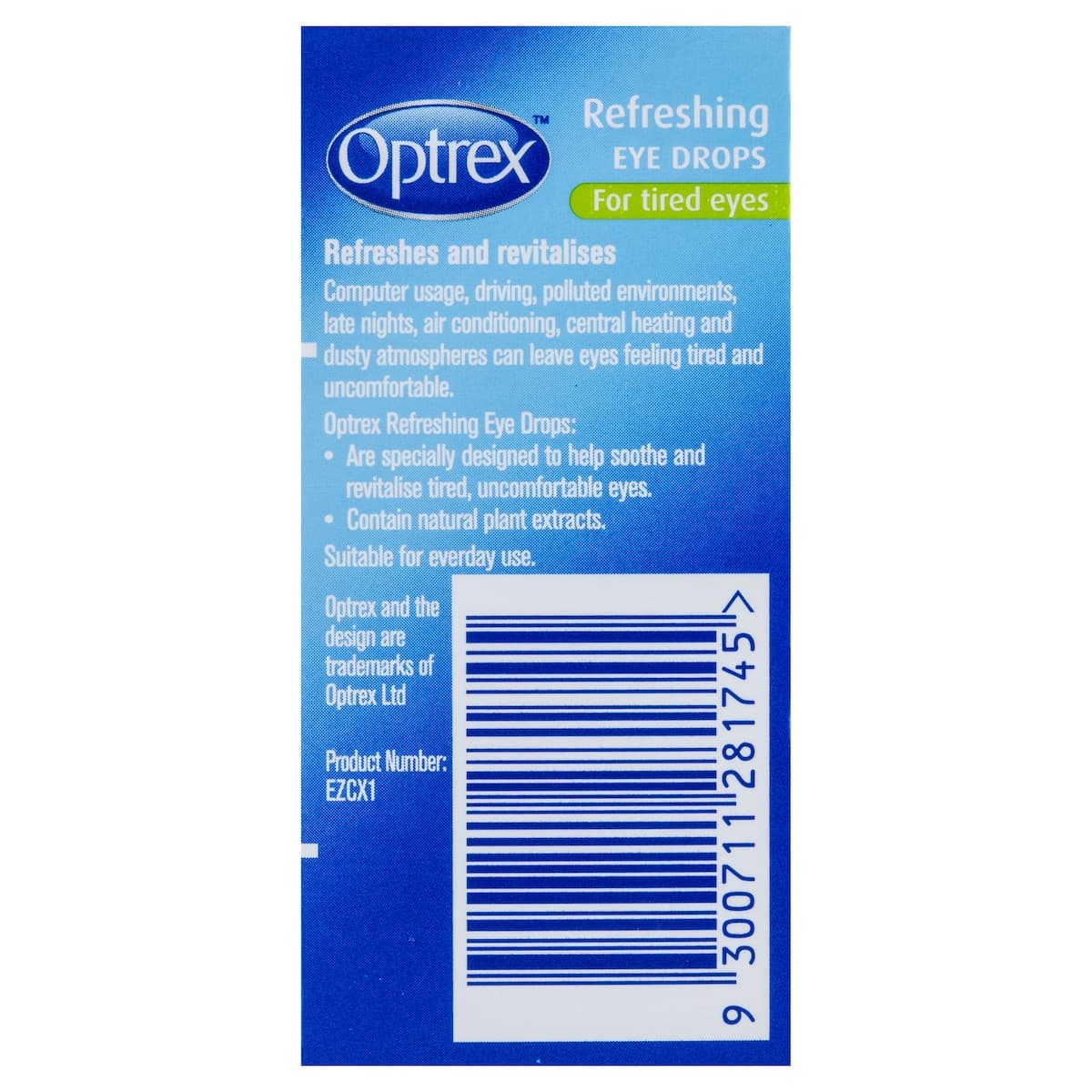 Thumbnail Optrex Refreshing Eyes Drops For Tired Eyes 10Ml