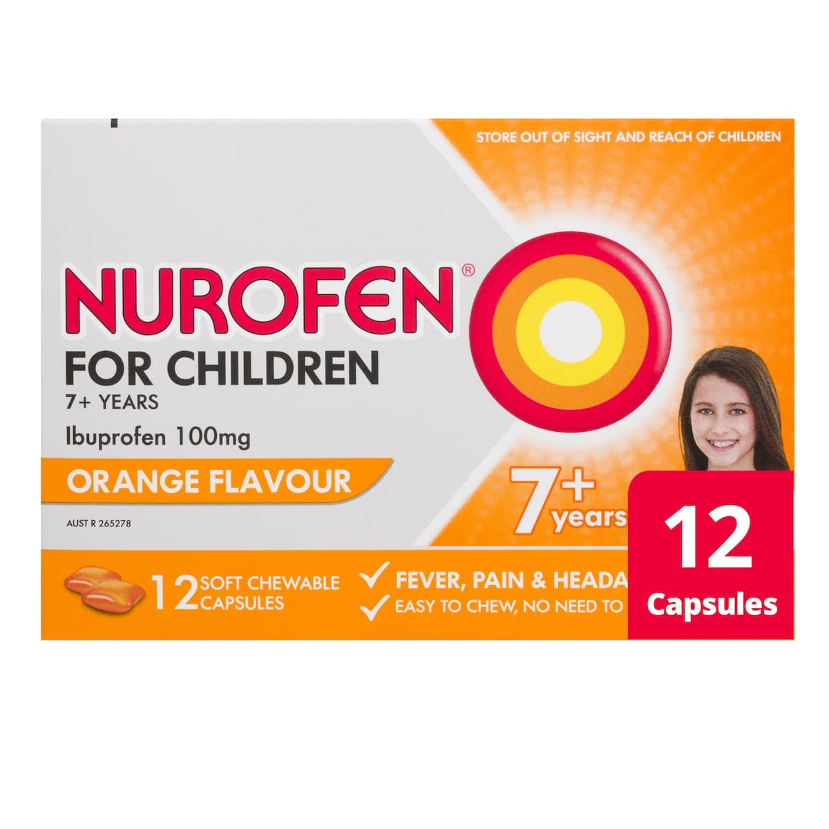 Thumbnail Nurofen For Children 7+ Years Orange 12 Soft Chewable Capsules