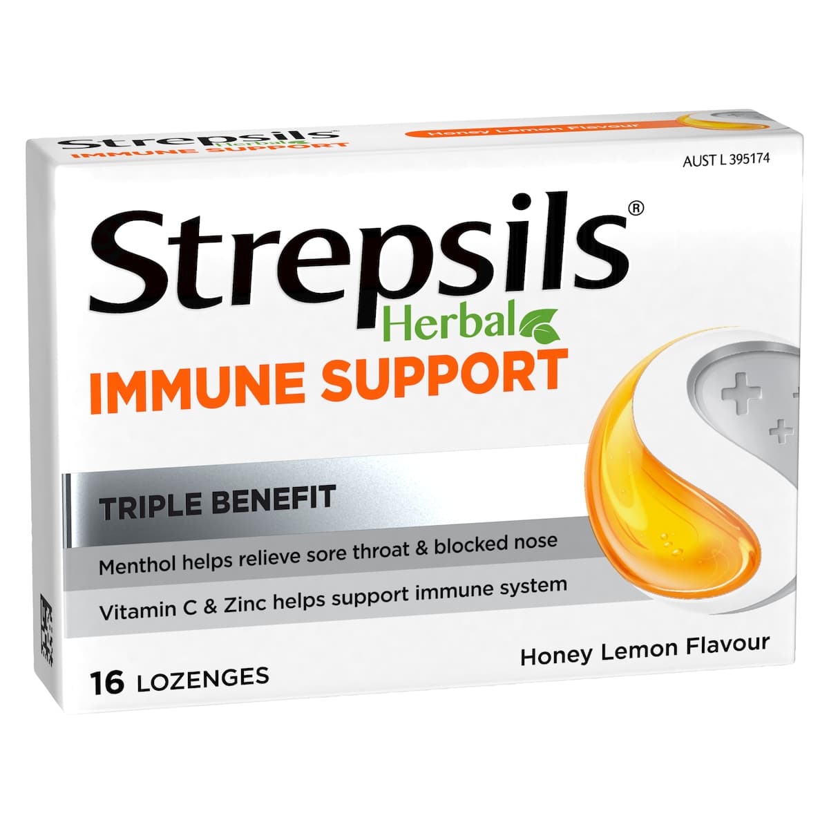 Thumbnail Strepsils Herbal Immune Support Honey Lemon 16 Lozenges