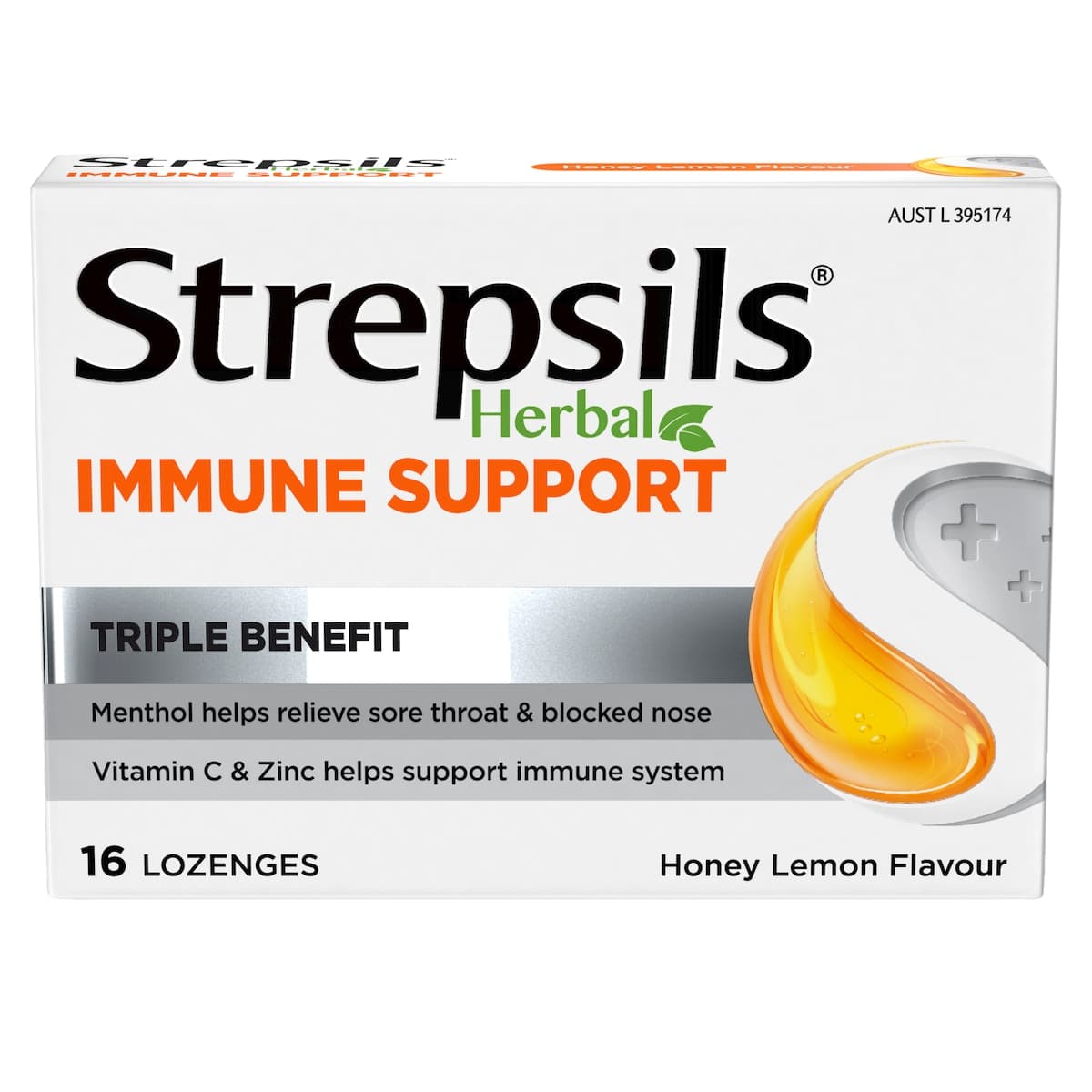 Thumbnail Strepsils Herbal Immune Support Honey Lemon 16 Lozenges