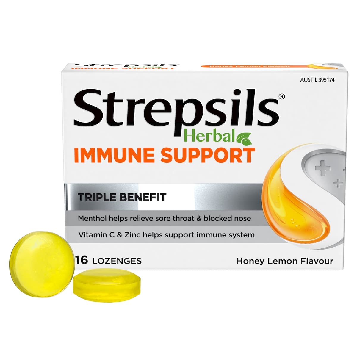 Thumbnail Strepsils Herbal Immune Support Honey Lemon 16 Lozenges