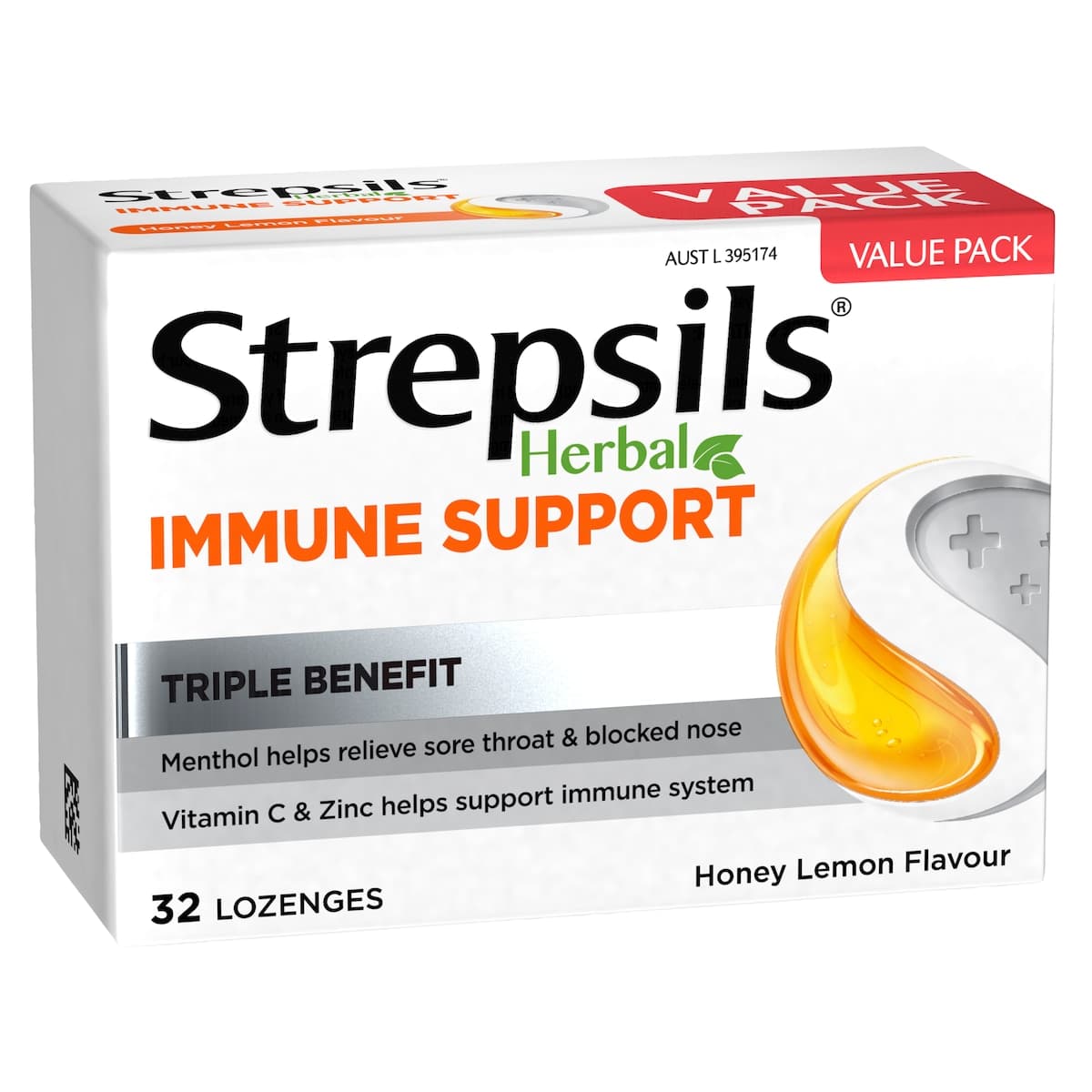 Thumbnail Strepsils Herbal Immune Support Honey Lemon 32 Lozenges