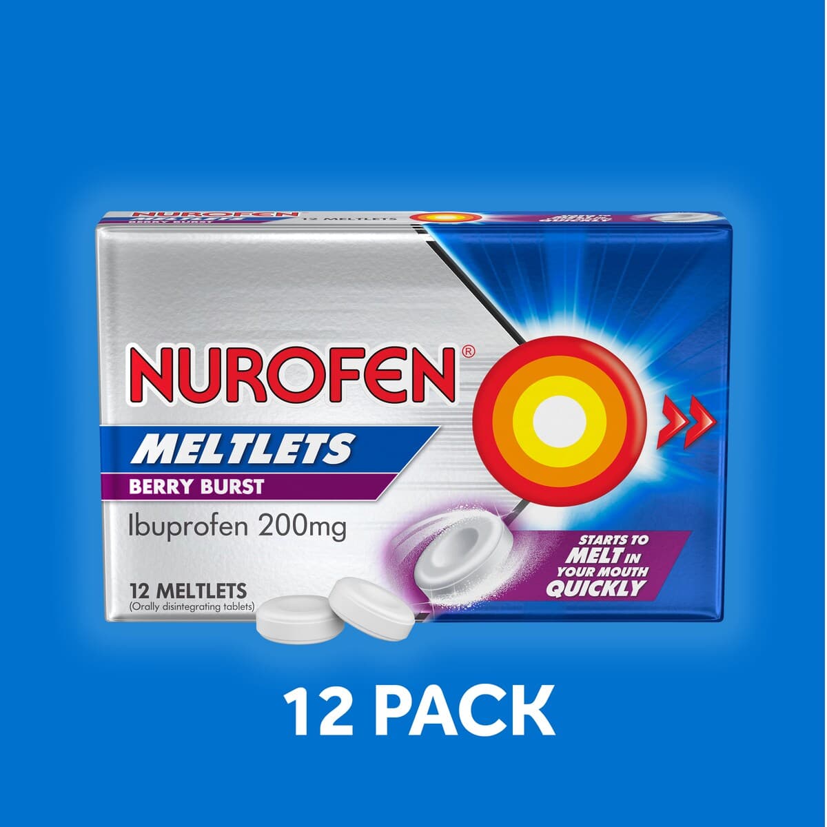 Thumbnail Nurofen Meltlets Pain Relief Berry Burst 12 Tablets