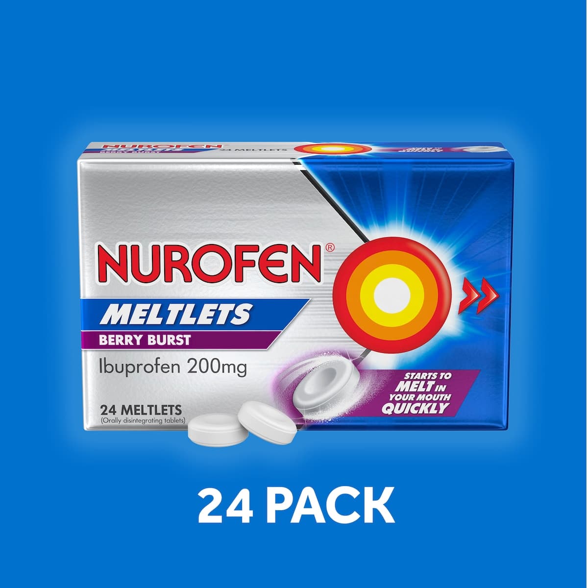 Thumbnail Nurofen Meltlets Pain Relief Berry Burst 24 Tablets