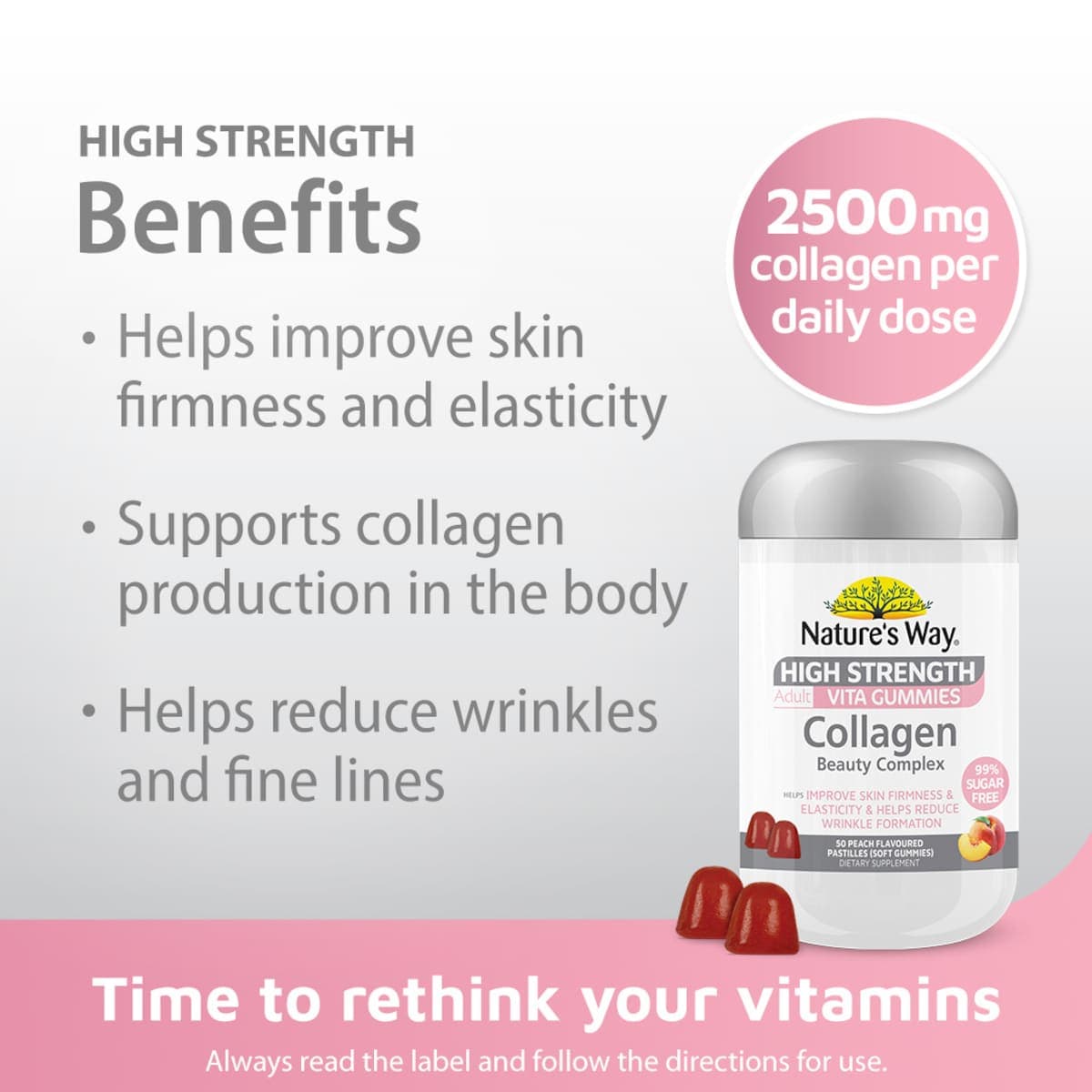 Thumbnail Natures Way High Strength Adult Vita Gummies Collagen Beauty Complex 50 Pack