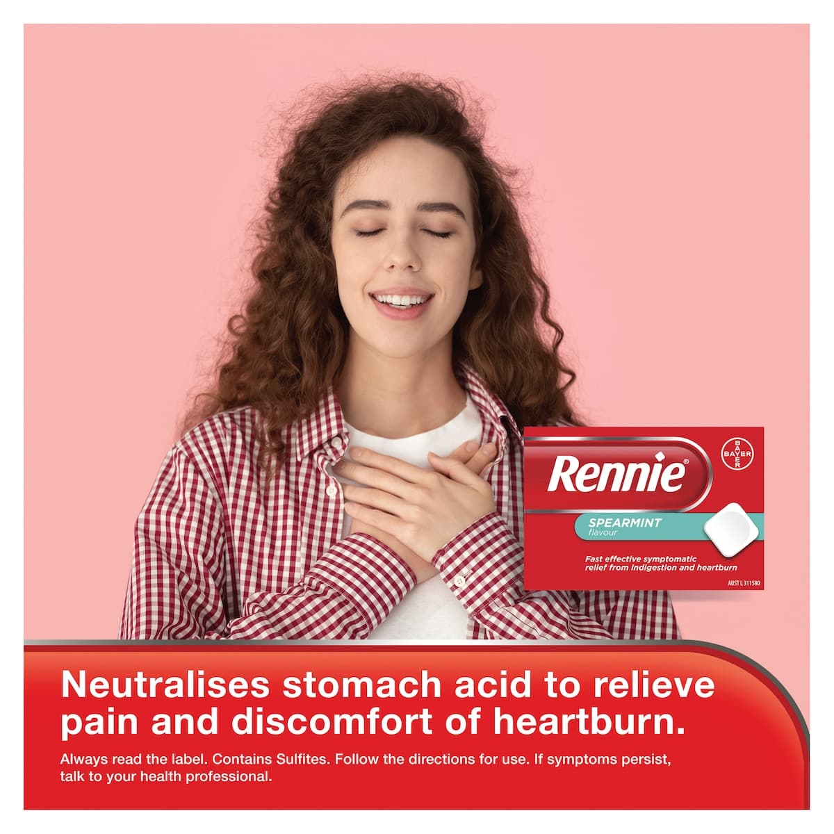 Thumbnail Rennie Indigestion & Heartburn Relief Spearmint 24 Chewable Tablets