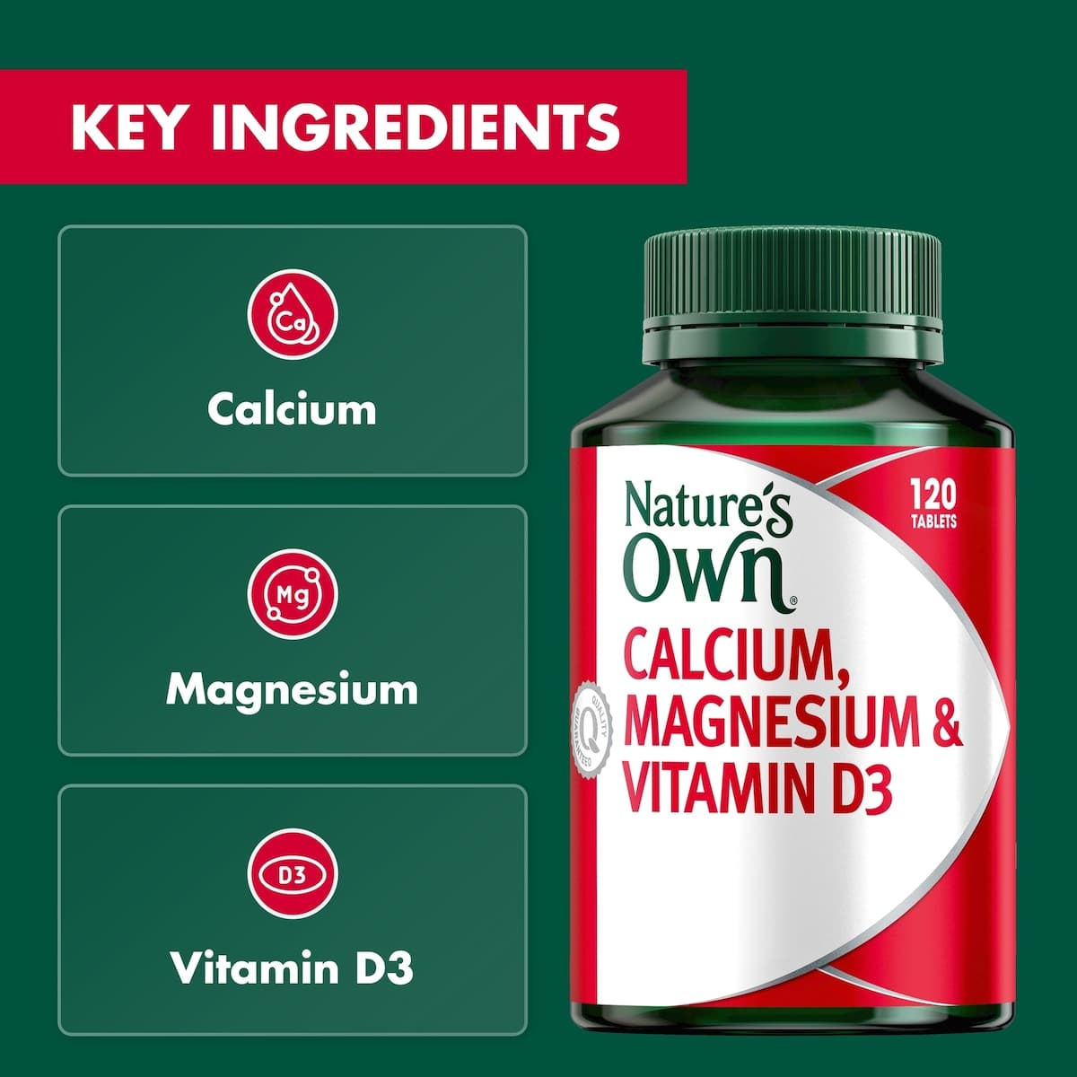 Thumbnail Nature's Own Calcium Magnesium & Vitamin D3 120 Tablets