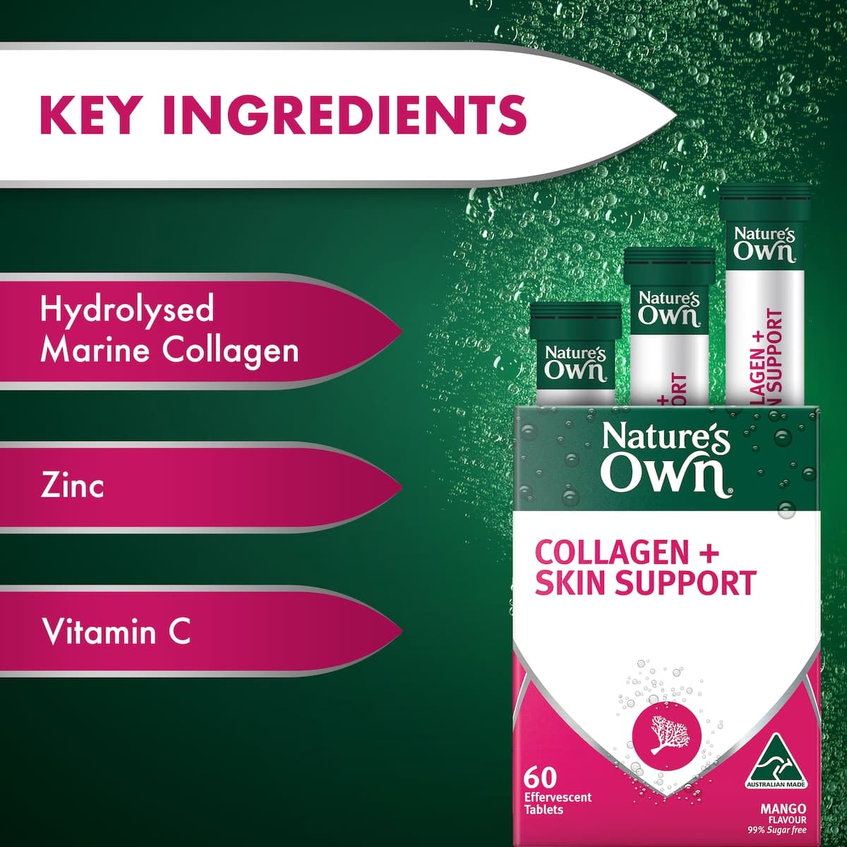 Thumbnail Nature's Own Collagen + Skin Support Effervescent 60 Tablets