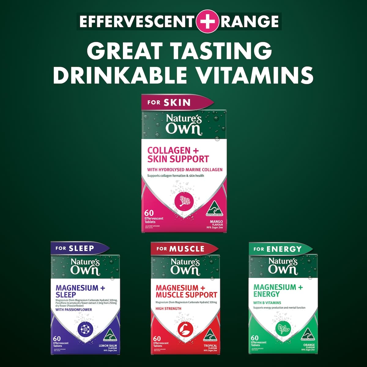 Thumbnail Nature's Own Collagen + Skin Support Effervescent 60 Tablets