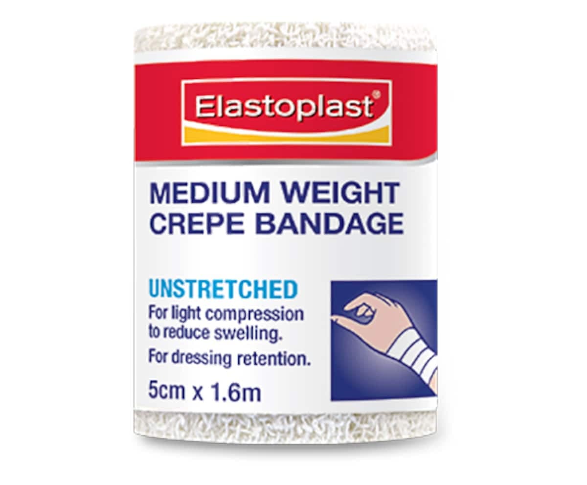 Elastoplast Medium Weight Crepe Bandage Unstretched 5Cm X 1.6M Roll