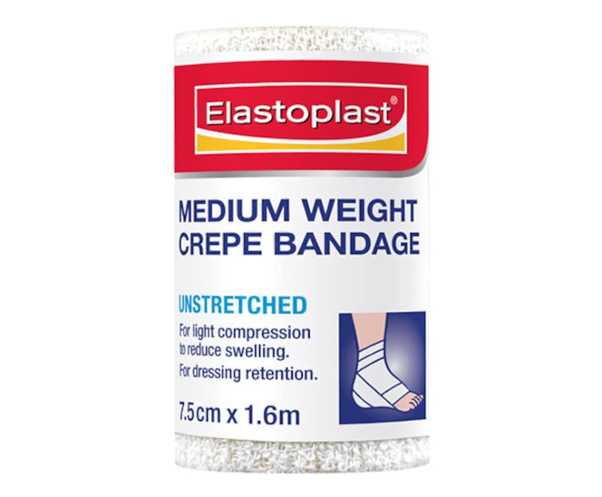 Elastoplast Medium Weight Crepe Bandage Unstretched 7.5Cm X 1.6M Roll