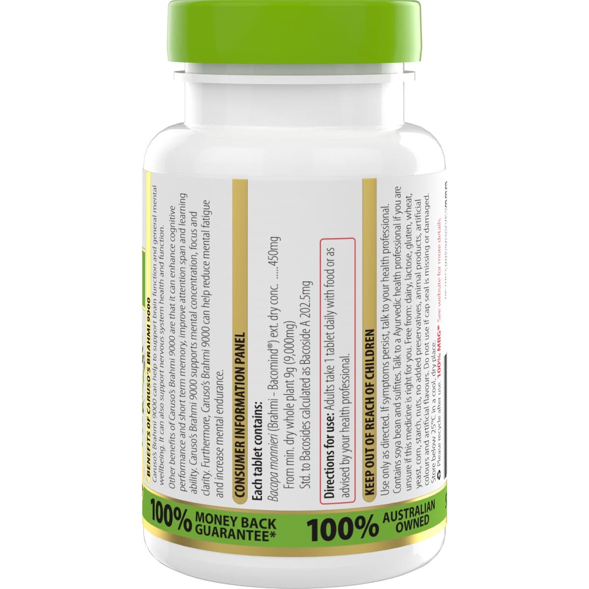 Thumbnail Carusos Brahmi 9000 50 Tablets