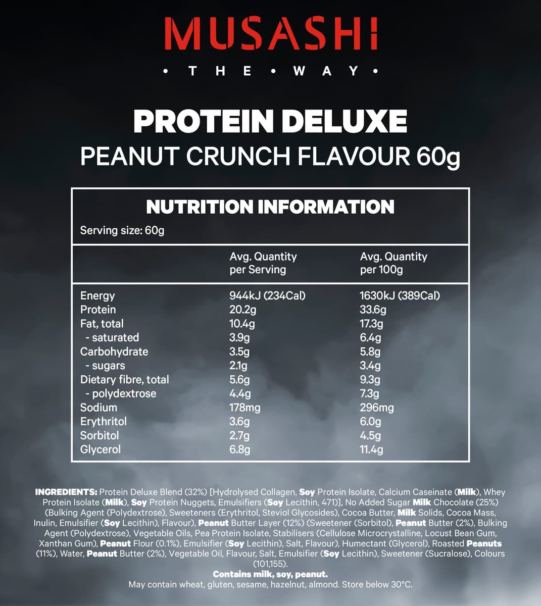 Thumbnail Musashi Deluxe Protein Bar Peanut Crunch 12 X 60G