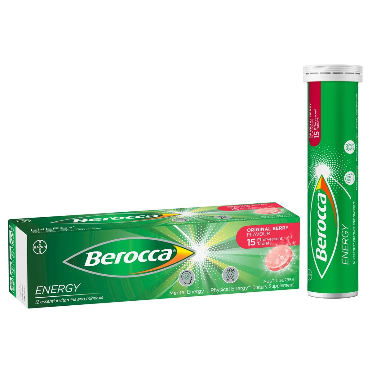 Thumbnail Berocca Energy Original Berry 15 Effervescent Tablet