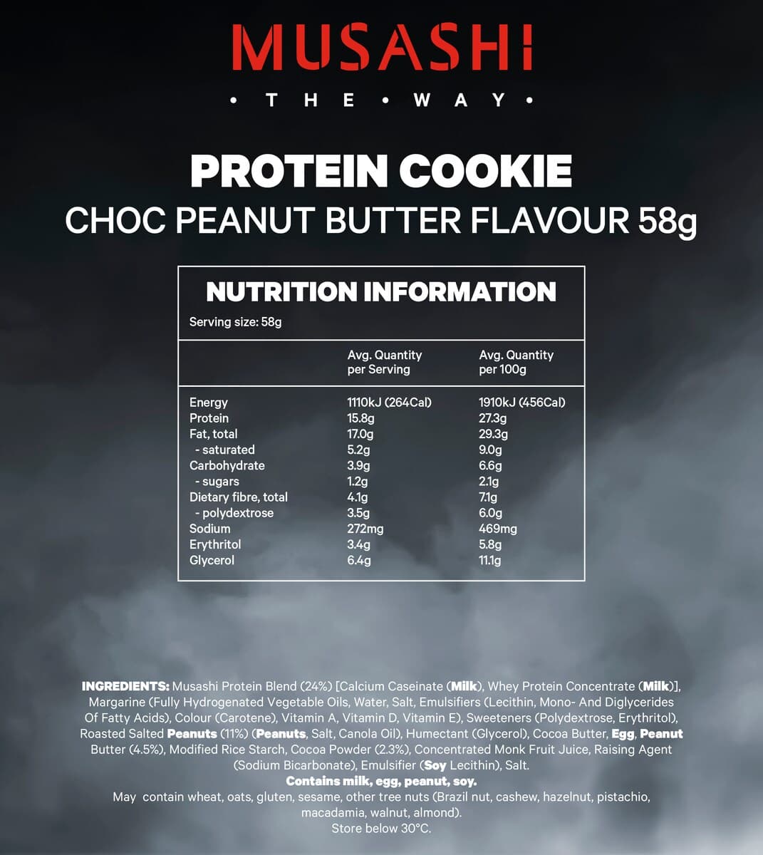 Thumbnail Musashi Choc Peanut Butter Protein Cookie 12 X 58G