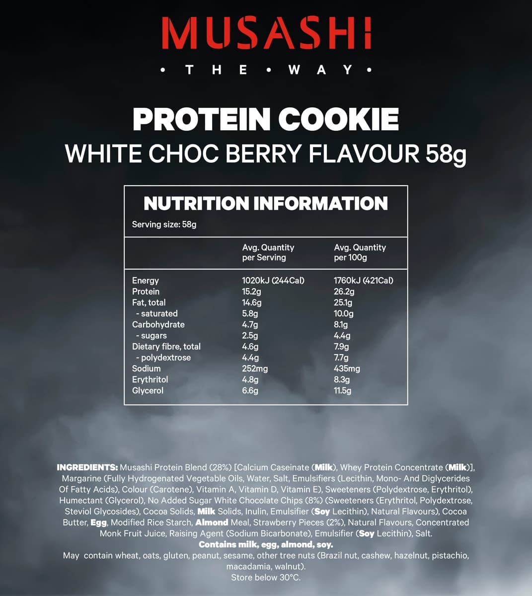 Thumbnail Musashi Protein Cookie White Choc Berry 12 X 58G