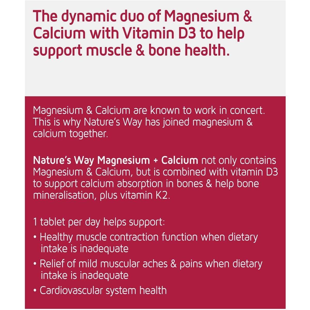 Thumbnail Natures Way Magnesium + Calcium 90 Tablets