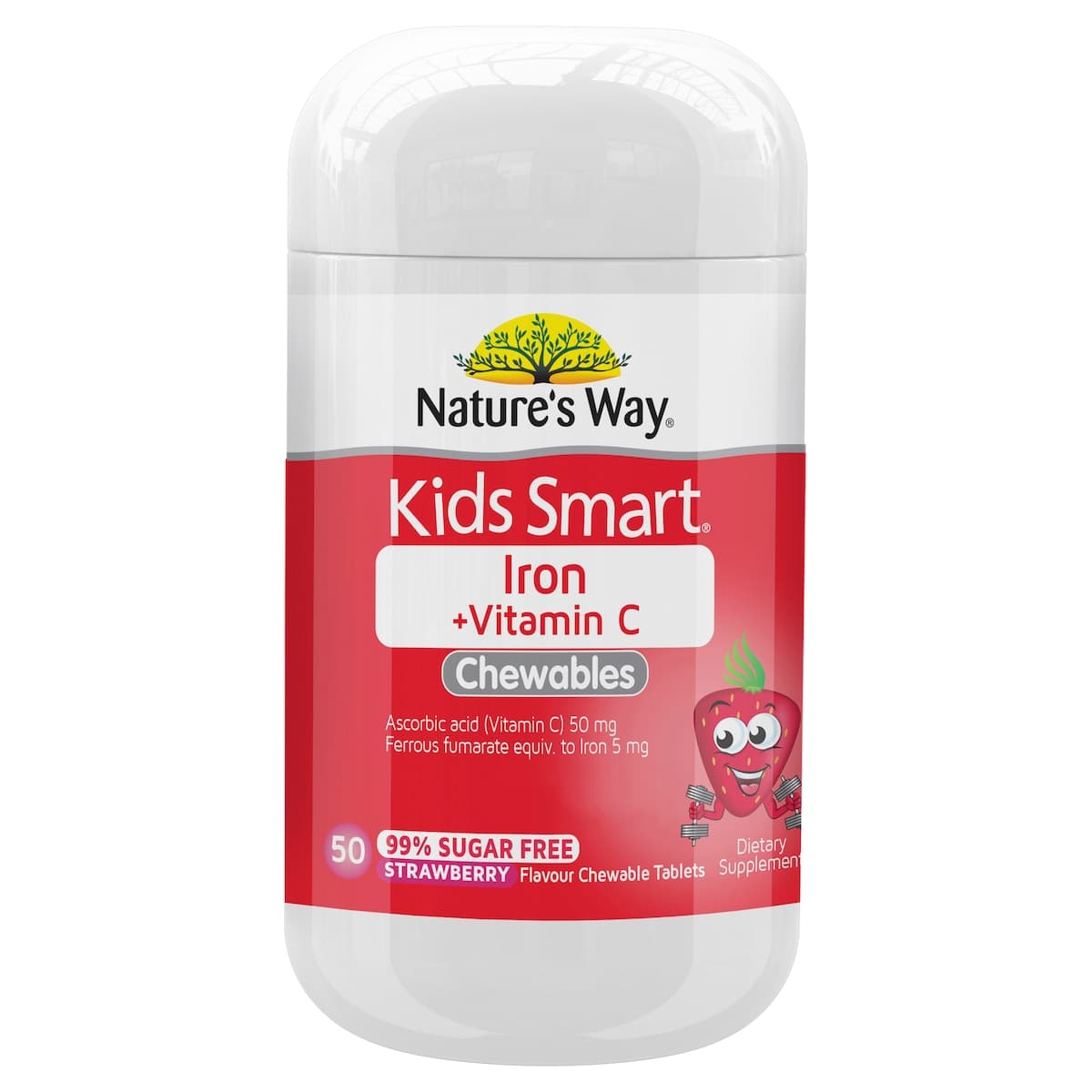 Thumbnail Natures Way Kids Smart Iron + Vitamin C 99.9% Sugar Free 50 Chewable Tablets