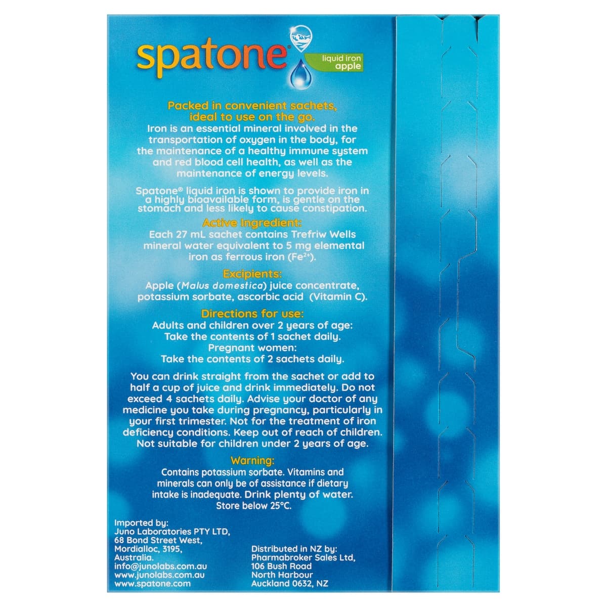 Thumbnail Spatone Liquid Iron Supplement Apple 28 X 25Ml Sachets