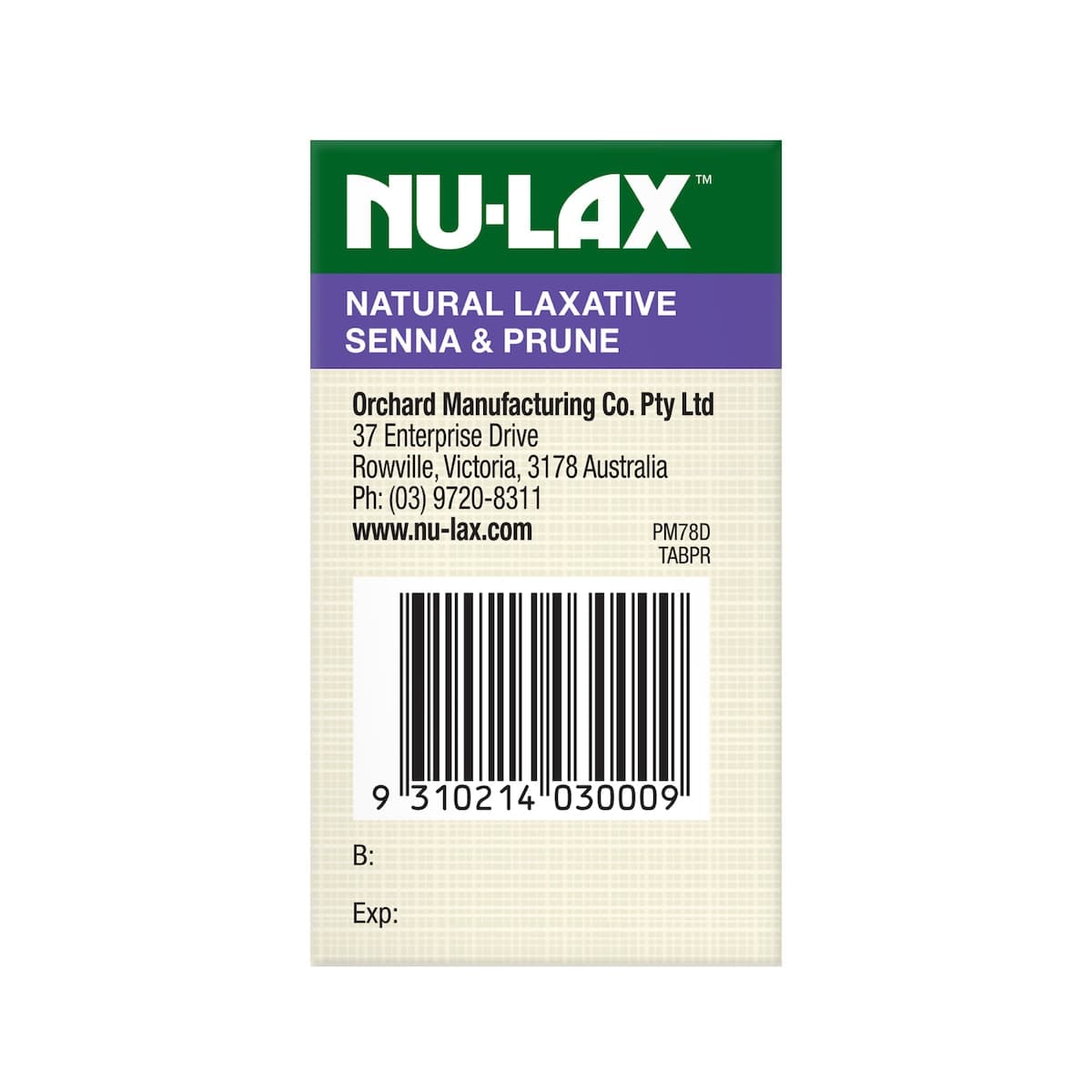 Thumbnail Nu-Lax Natural Laxative Senna & Prune 40 Tablets