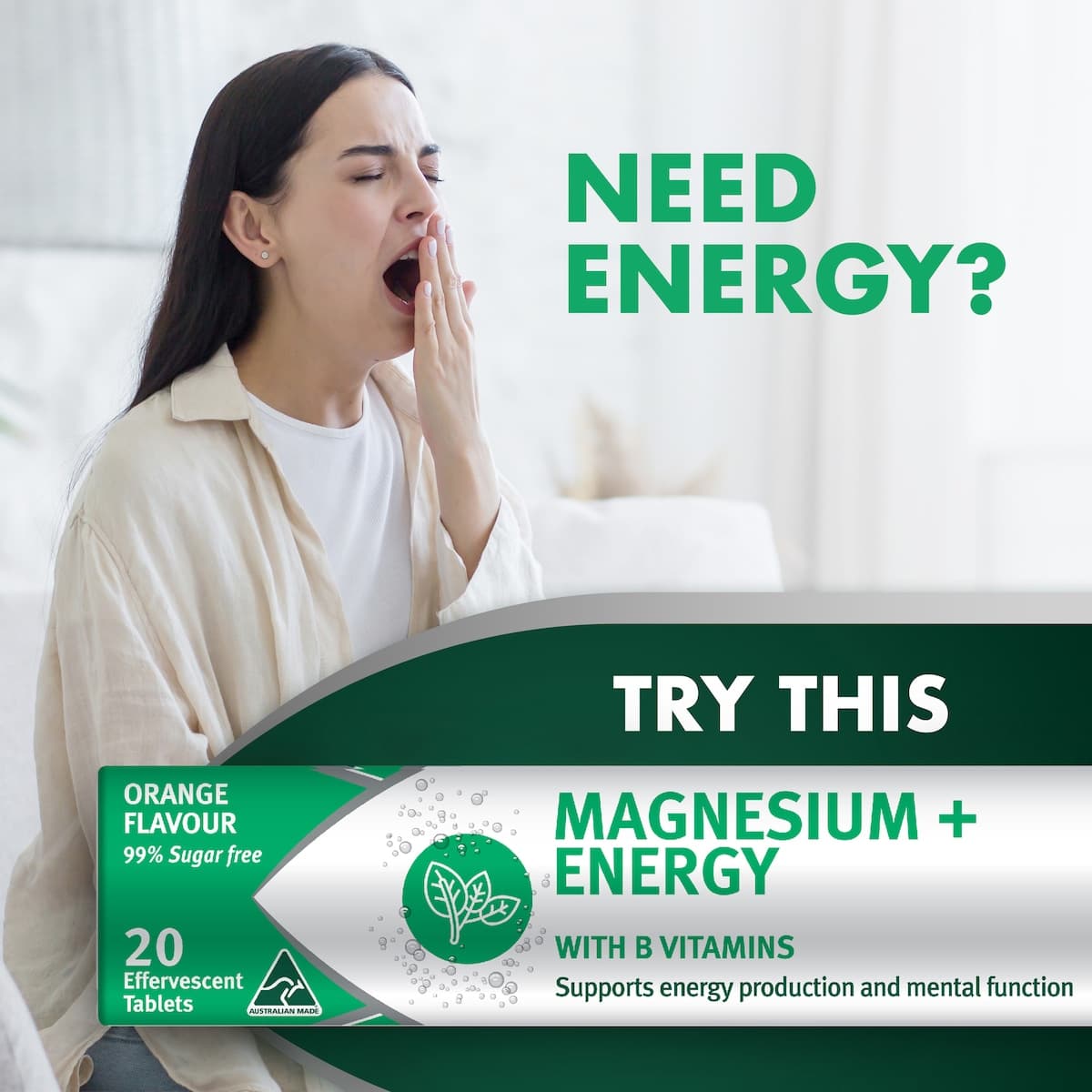 Thumbnail Nature's Own Magnesium + Energy Effervescent 20 Tablets