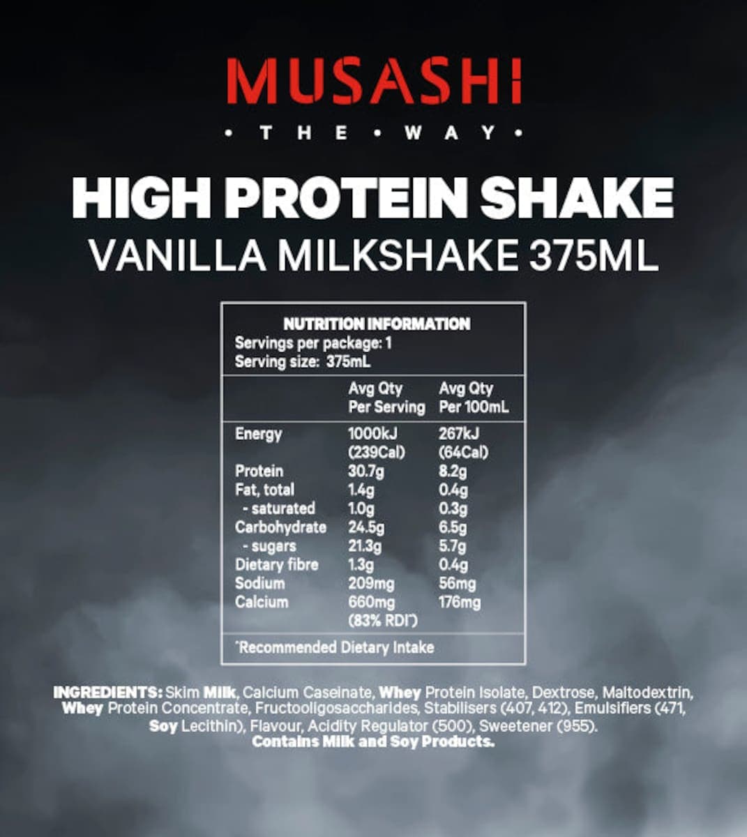 Thumbnail Musashi High Protein Shake Vanilla 6 X 375Ml