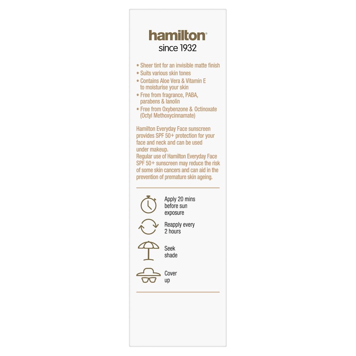 Thumbnail Hamilton Sunscreen Everyday Face Cream Spf50 75G