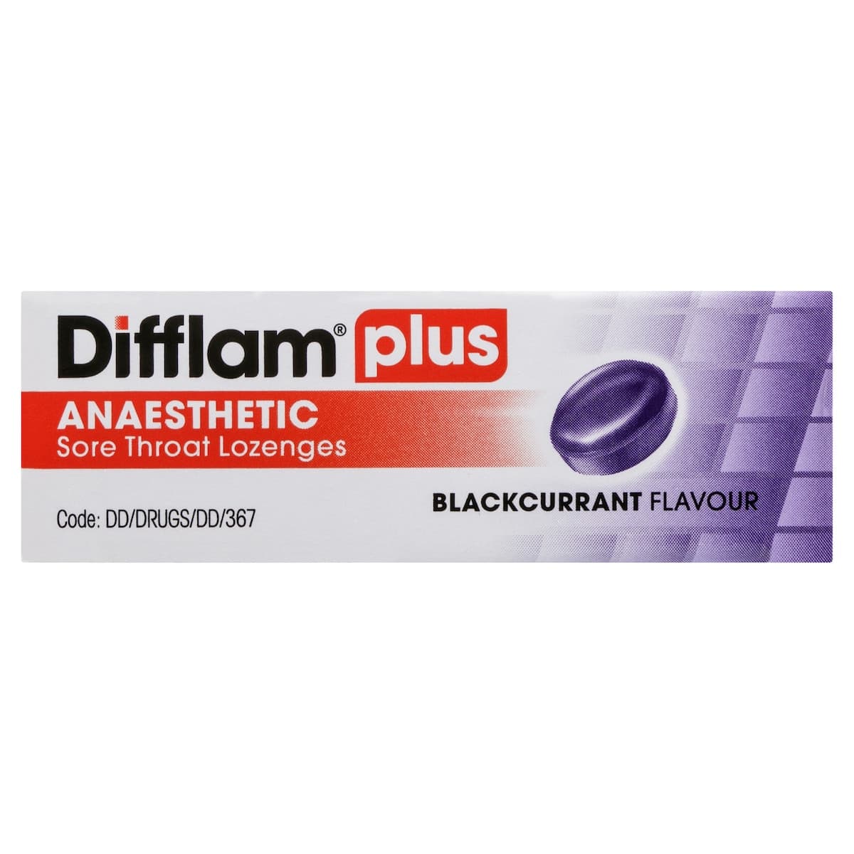 Thumbnail Difflam Plus Anaesthetic Sore Throat Lozenges Blackcurrant 16 Pack