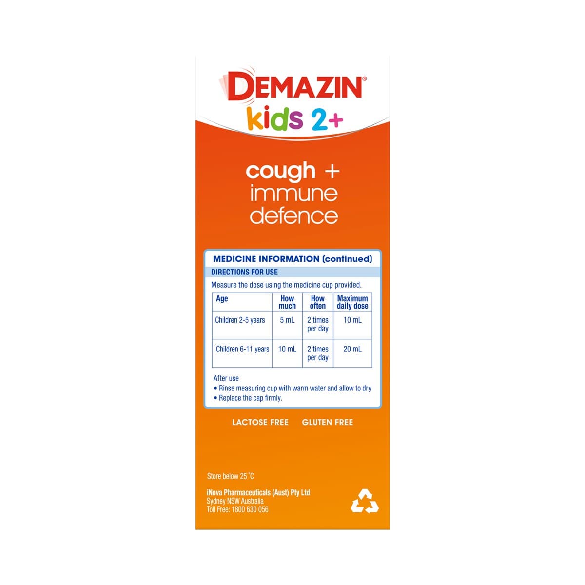 Thumbnail Demazin Kids 2+ Years Cough + Immune Defence Syrup Berry 200Ml