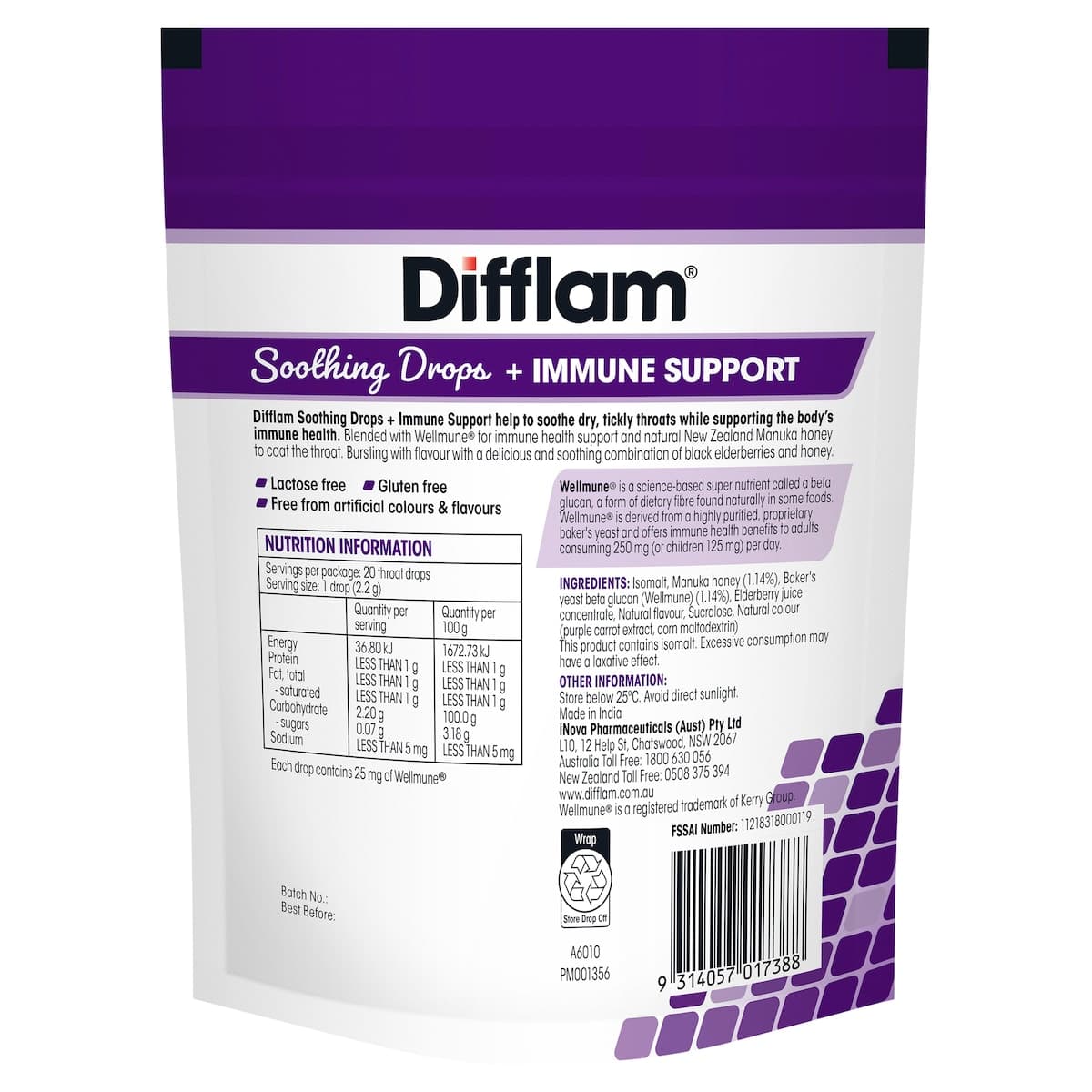 Thumbnail Difflam Soothing Drops + Immune Support Black Elderberry 20 Pack