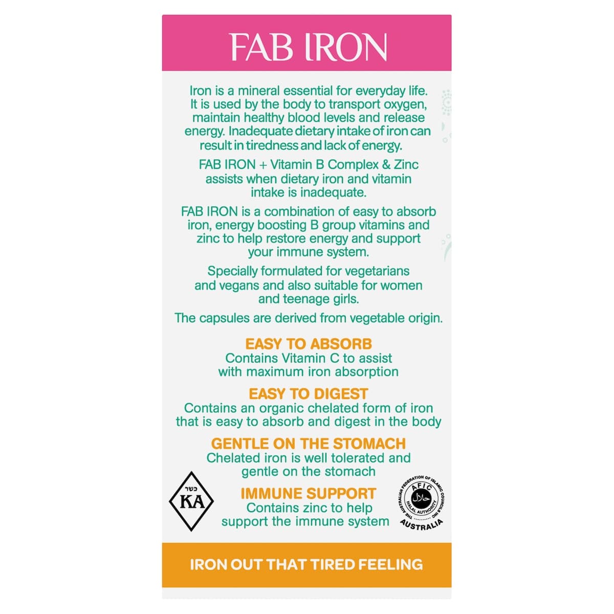 Thumbnail Fab Iron + Vitamin B + Zinc 60 Capsules