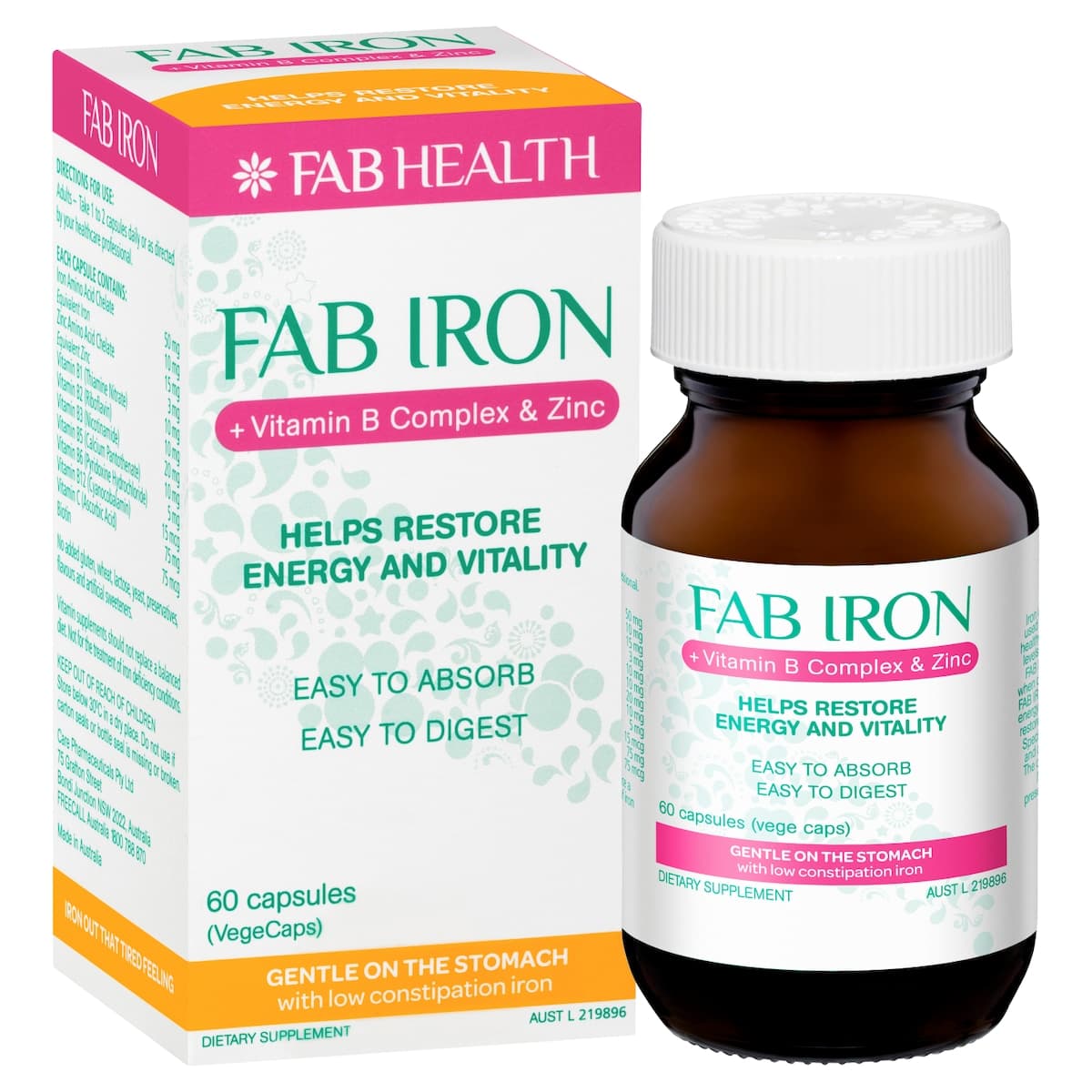 Thumbnail Fab Iron + Vitamin B + Zinc 60 Capsules