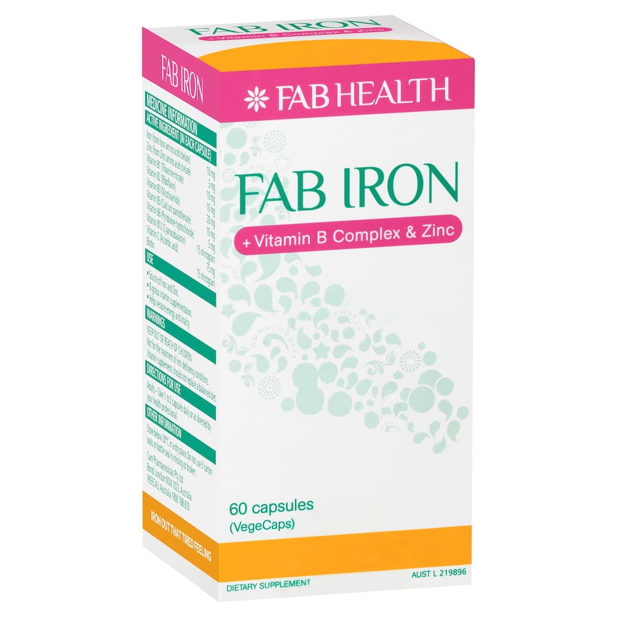 Thumbnail Fab Iron + Vitamin B + Zinc 60 Capsules