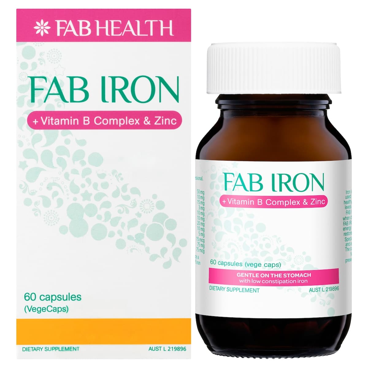 Thumbnail Fab Iron + Vitamin B + Zinc 60 Capsules