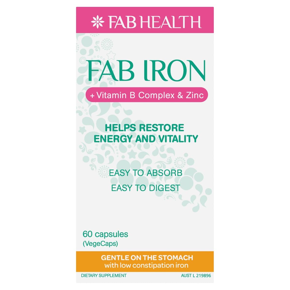 Thumbnail Fab Iron + Vitamin B + Zinc 60 Capsules