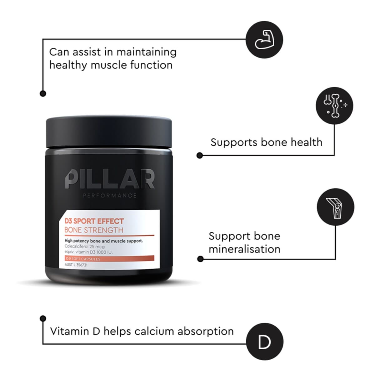 Thumbnail Pillar D3 Sport Effect Bone Strength 150 Capsules