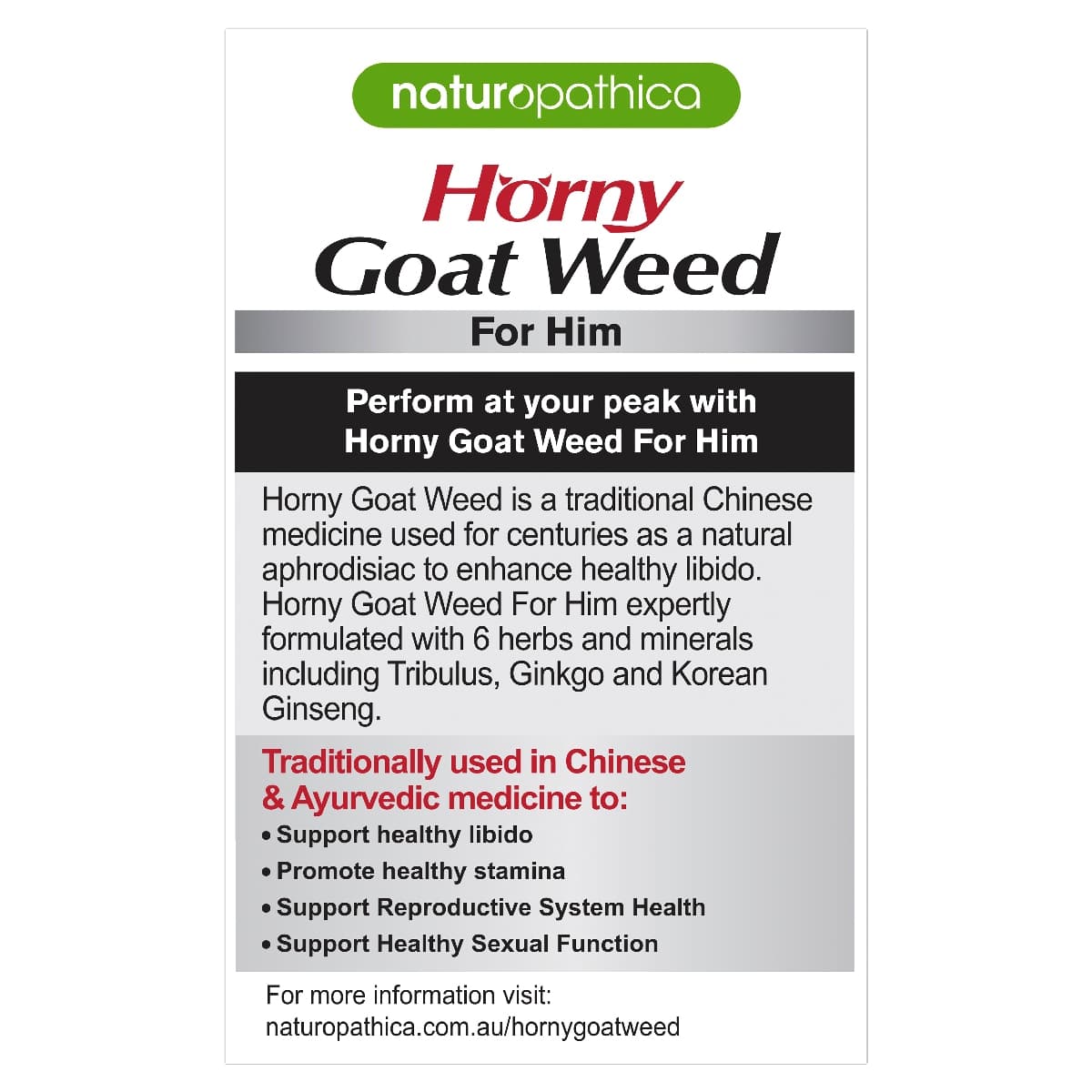 Thumbnail Naturopathica Horny Goat Weed For Him 50 Tablets