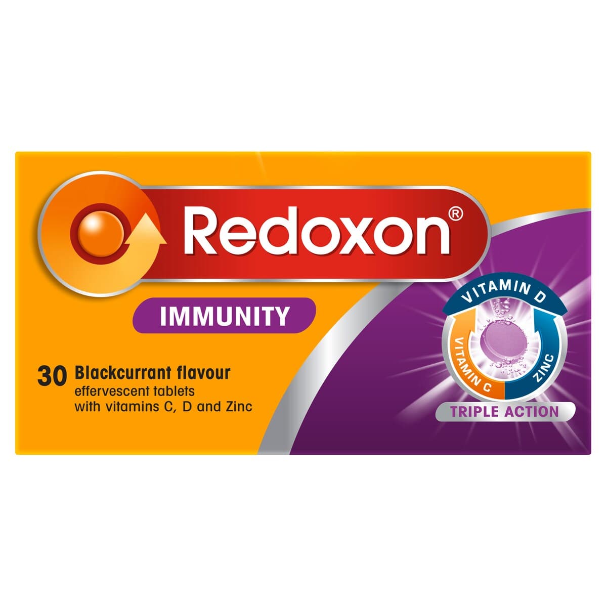 Thumbnail Redoxon Immunity Blackcurrant 30 Effervescent Tablets