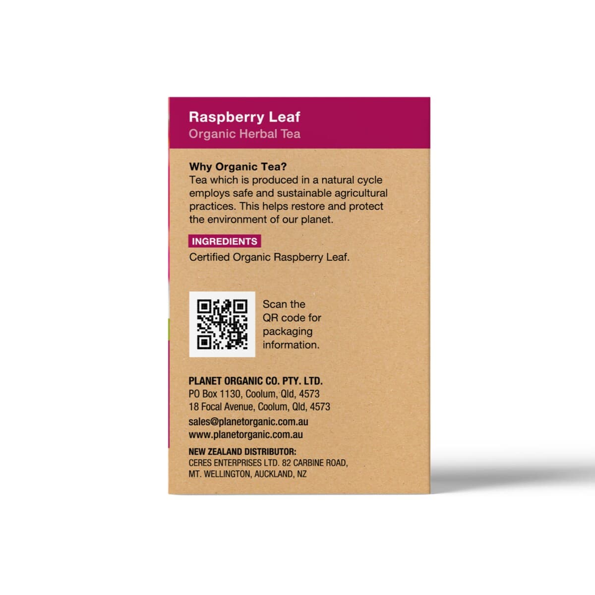 Thumbnail Planet Organic Raspberry Leaf Tea 25 Tea Bags